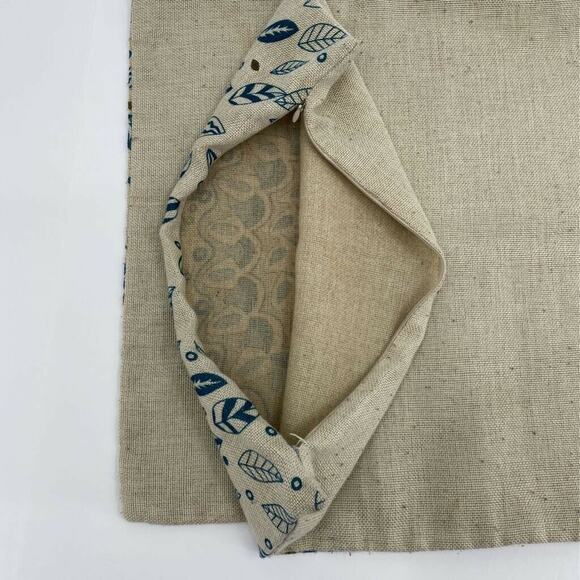 Pillow Shams Covers Set of 2 Blue Beige Floral Mandala Zipper Decor 17 X 17 In - Picture 4 of 6